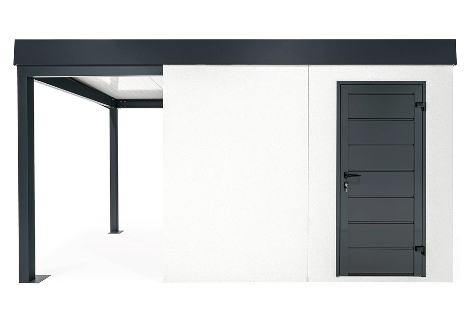 GARDEON® Záhradný domček s dverami Hörmann a ľavým prístreškom