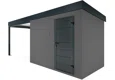 GARDEON® Záhradný domček s dverami Hörmann a ľavým prístreškom
