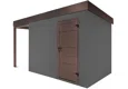 GARDEON® Záhradný domček s dverami Hörmann a ľavým prístreškom