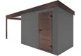 GARDEON® Záhradný domček s dverami Hörmann a ľavým prístreškom