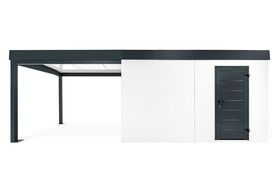 GARDEON® Záhradný domček s dverami Hörmann a ľavým prístreškom