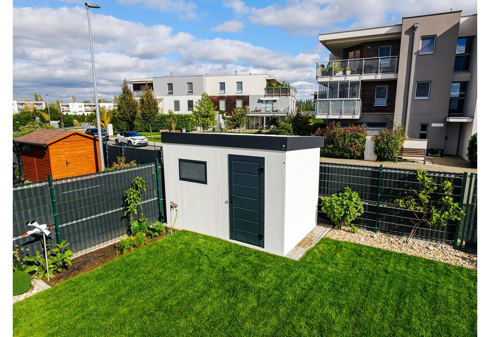 GARDEON® Záhradný domček s dverami Hörmann a oknom