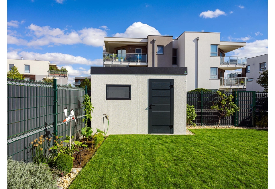 GARDEON® Záhradný domček s dverami Hörmann a oknom