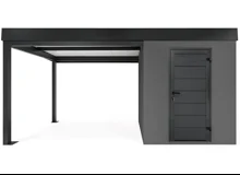 GARDEON® Záhradný domček s dverami Hörmann a prístreškom