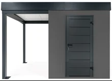 GARDEON® Záhradný domček s dverami Hörmann a prístreškom
