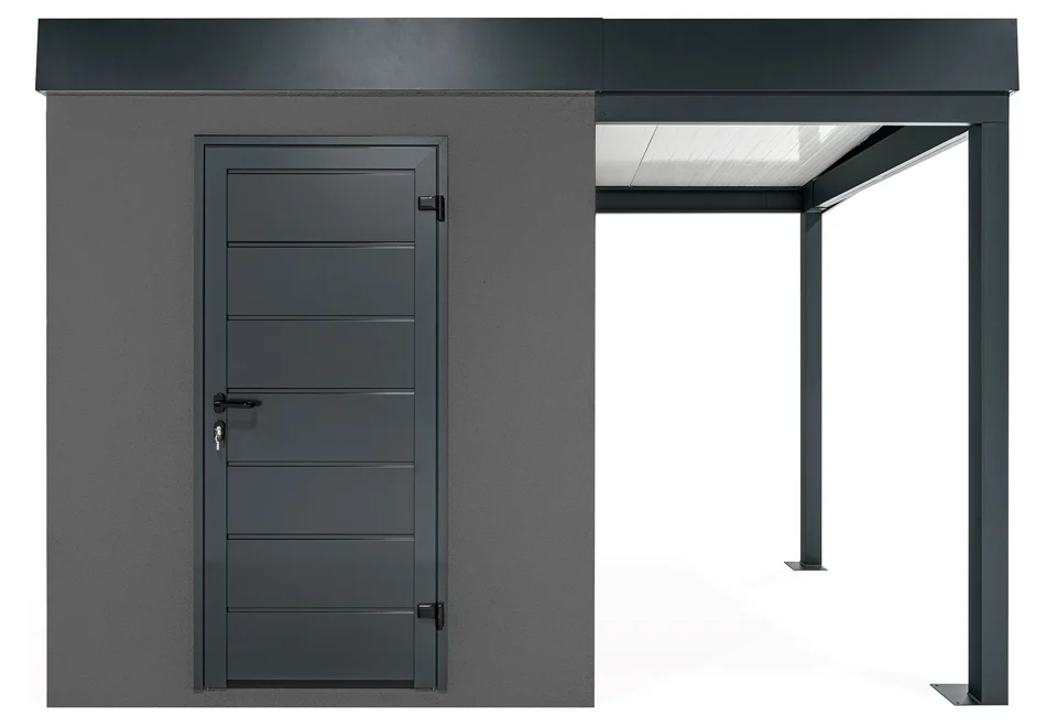 GARDEON® Záhradný domček s dverami Hörmann a prístreškom