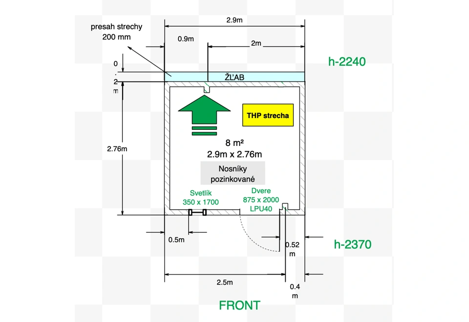 GARDEON® Záhradný domček s dverami Hörmann a svetlíkom