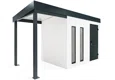 GARDEON® Záhradný domček s dverami Hörmann, dvomi svetlíkmi a ľavým prístreškom