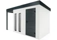 GARDEON® Záhradný domček s dverami Hörmann, dvomi svetlíkmi a ľavým prístreškom