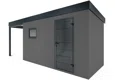 GARDEON® Záhradný domček s dverami Hörmann, oknom a ľavým prístreškom