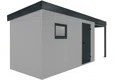 GARDEON® Záhradný domček s dverami Hörmann, oknom a pravým prístreškom