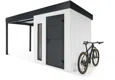 GARDEON® Záhradný domček s dverami Hörmann, svetlíkom a ľavým prístreškom