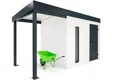 GARDEON® Záhradný domček s dverami Hörmann, svetlíkom a ľavým prístreškom