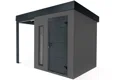 GARDEON® Záhradný domček s dverami Hörmann, svetlíkom a ľavým prístreškom