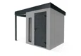 GARDEON® Záhradný domček s dverami Hörmann, svetlíkom a ľavým prístreškom