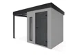 GARDEON® Záhradný domček s dverami Hörmann, svetlíkom a ľavým prístreškom