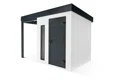 GARDEON® Záhradný domček s dverami Hörmann, svetlíkom a ľavým prístreškom