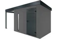 GARDEON® Záhradný domček s dverami Hörmann, svetlíkom a ľavým prístreškom