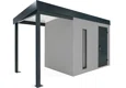 GARDEON® Záhradný domček s dverami Hörmann, svetlíkom a ľavým prístreškom