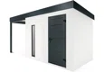 GARDEON® Záhradný domček s dverami Hörmann, svetlíkom a ľavým prístreškom