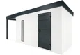 GARDEON® Záhradný domček s dverami Hörmann, svetlíkom a ľavým prístreškom