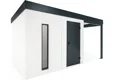 GARDEON® Záhradný domček s dverami Hörmann, svetlíkom a pravým prístreškom