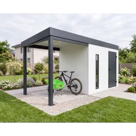 GARDEON® Záhradný domček s dverami Hörmann, svetlíkom a prístreškom