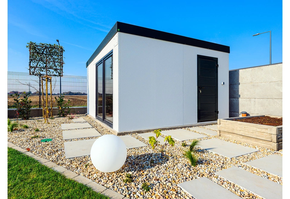 GARDEON® Záhradný domček s dvojitými presklenými dverami a jednokrídlovými dverami Hörmann