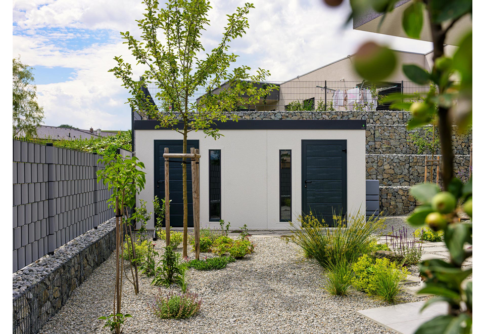 GARDEON® Záhradný domček s dvomi dverami Hörmann a dvomi svetlíkmi