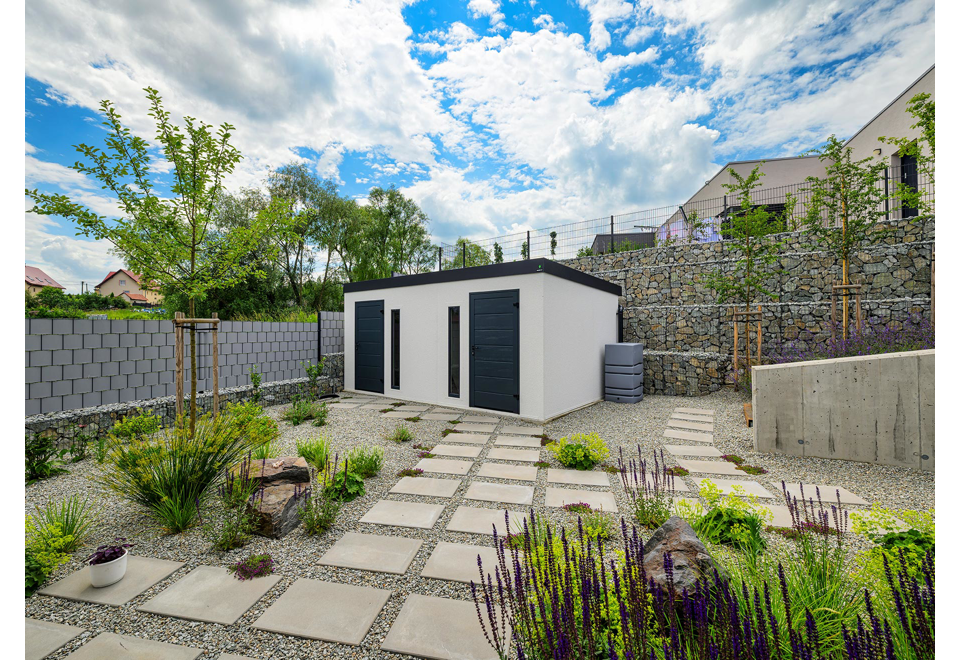 GARDEON® Záhradný domček s dvomi dverami Hörmann a dvomi svetlíkmi