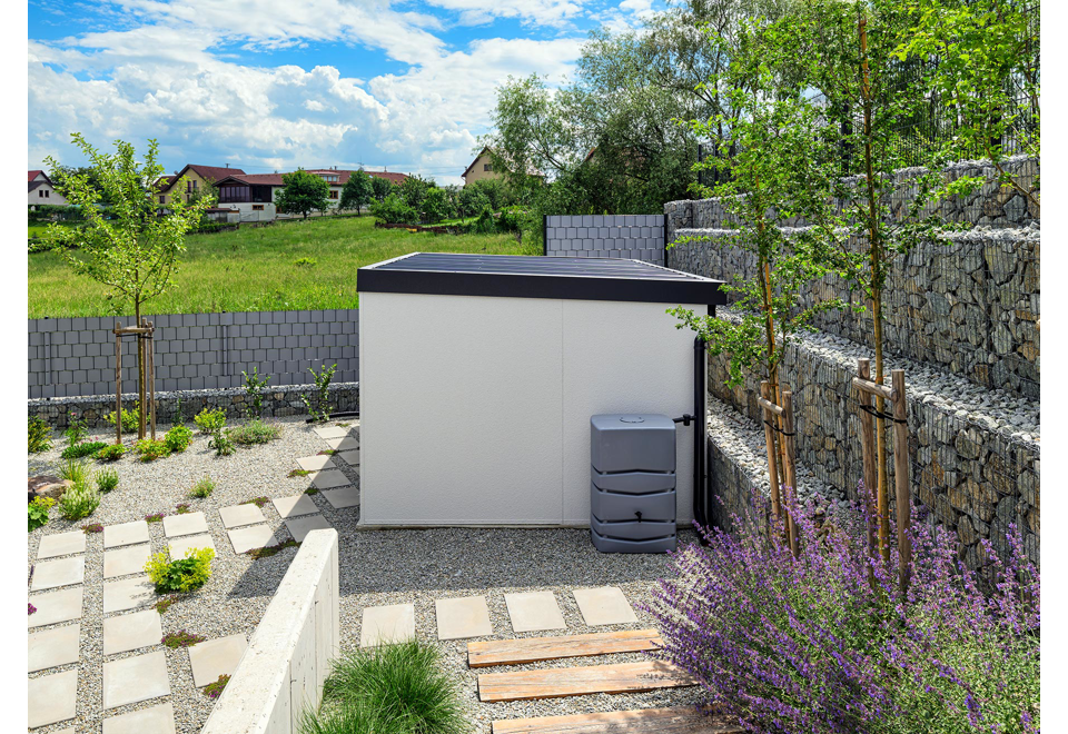 GARDEON® Záhradný domček s dvomi dverami Hörmann a dvomi svetlíkmi