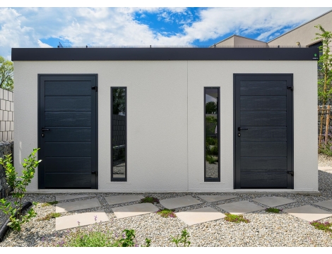 GARDEON® Záhradný domček s dvomi dverami Hörmann a dvomi svetlíkmi