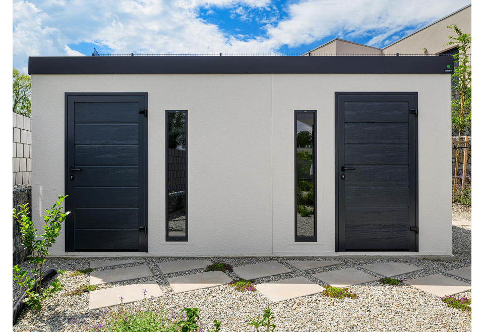 GARDEON® Záhradný domček s dvomi dverami Hörmann a dvomi svetlíkmi