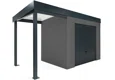 GARDEON® Záhradný domček s garážovou bránou Hörmann a ľavým prístreškom