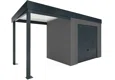 GARDEON® Záhradný domček s garážovou bránou Hörmann a ľavým prístreškom