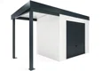 GARDEON® Záhradný domček s garážovou bránou Hörmann a ľavým prístreškom