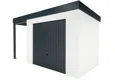 GARDEON® Záhradný domček s garážovou bránou Hörmann a ľavým prístreškom