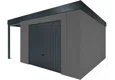 GARDEON® Záhradný domček s garážovou bránou Hörmann a ľavým prístreškom