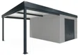 GARDEON® Záhradný domček s garážovou bránou Hörmann a ľavým prístreškom
