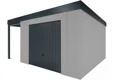 GARDEON® Záhradný domček s garážovou bránou Hörmann a ľavým prístreškom