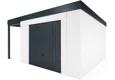 GARDEON® Záhradný domček s garážovou bránou Hörmann a ľavým prístreškom