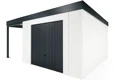 GARDEON® Záhradný domček s garážovou bránou Hörmann a ľavým prístreškom