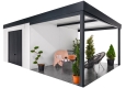 GARDEON® Záhradný domček s garážovou bránou Hörmann a pravým prístreškom