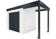GARDEON® Záhradný domček s garážovou bránou Hörmann a pravým prístreškom