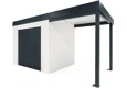 GARDEON® Záhradný domček s garážovou bránou Hörmann a pravým prístreškom