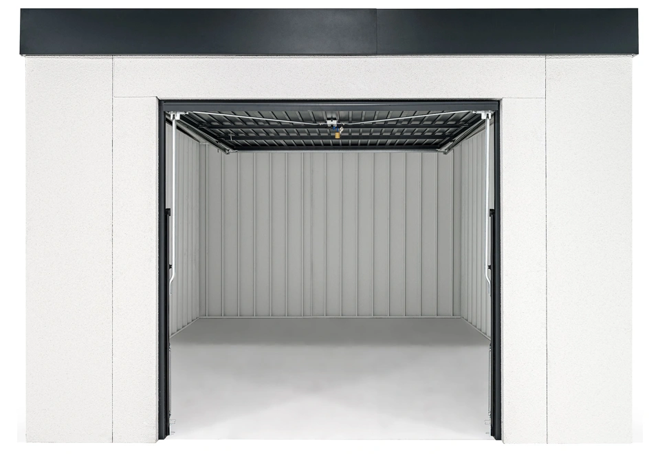 GARDEON® Záhradný domček s garážovou bránou Hörmann