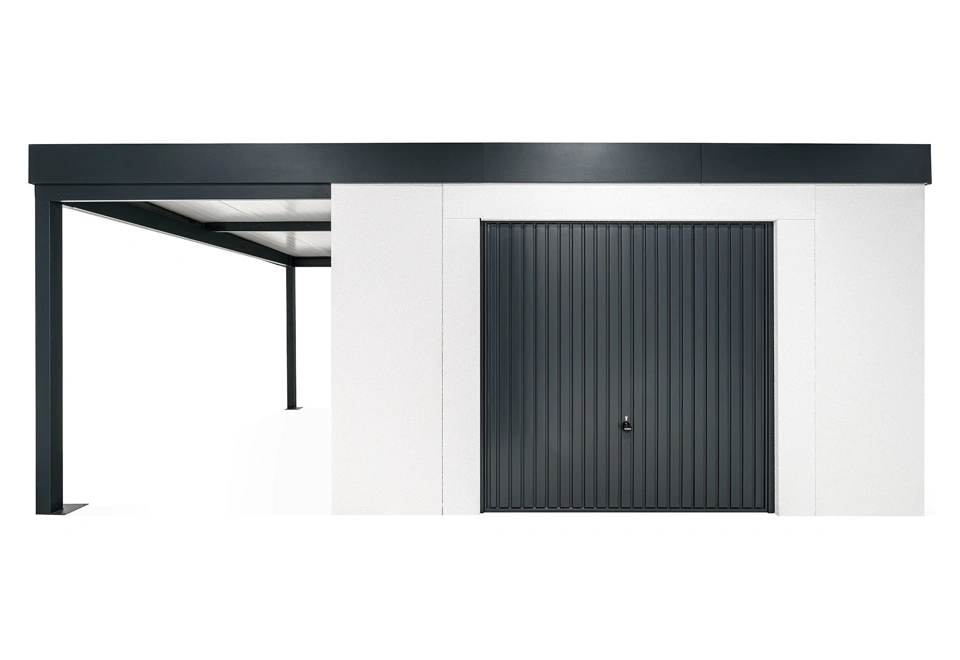 GARDEON® Záhradný domček s garážovou bránou Hörmann