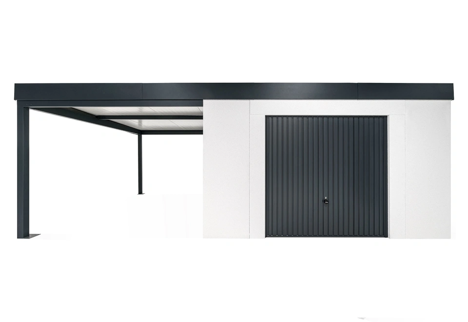 GARDEON® Záhradný domček s garážovou bránou Hörmann