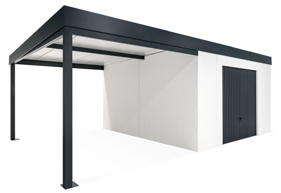 GARDEON® Záhradný domček s garážovou bránou Hörmann