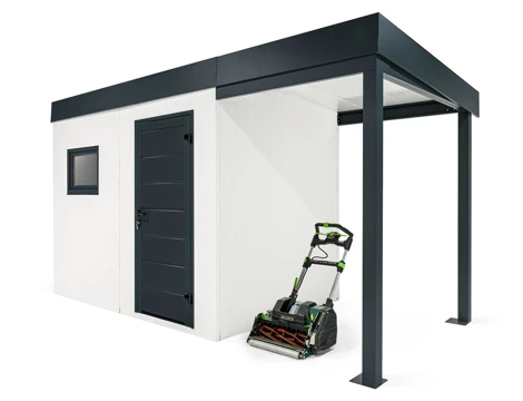 GARDEON® Záhradný domček s oknom a pravým prístreškom